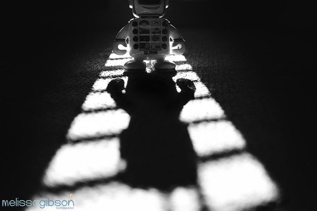 photography style tips with black and white image of toy harsh light