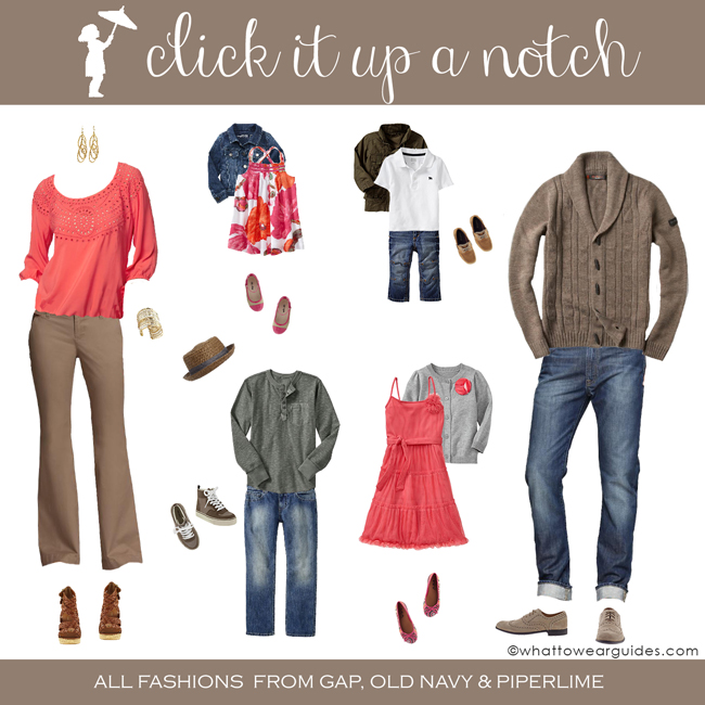 what to wear in family photos via click it up a notch