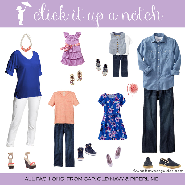 what to wear in family photos via click it up a notch