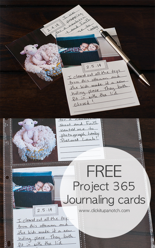 Free project 365 journaling cards