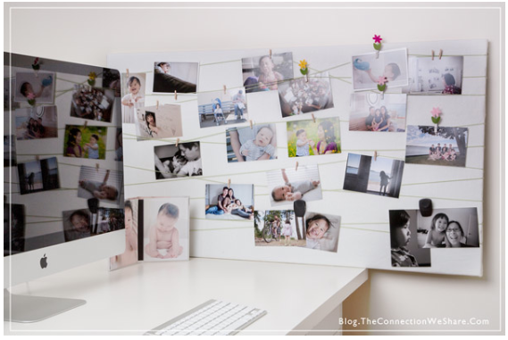 How to display photos easily and cheap by Amy Lee via Click it Up a Notch