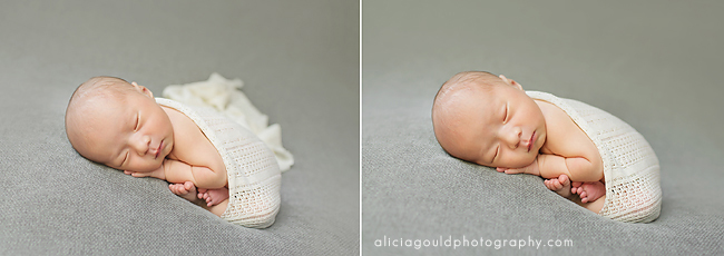 Newborn wrap for photography using cheese cloth wrap