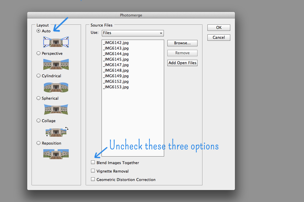 Screen shot of the photo merge process on photoshop a step in focus stacking.